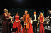 L-R Presenter Penny Smith, finalists Laurie Ashworth & Shuna Scott Sendall, Dame Kiri Te Kanawa, finalists Hannah Bradbury, Alexander Grove & Gwawr Edwards